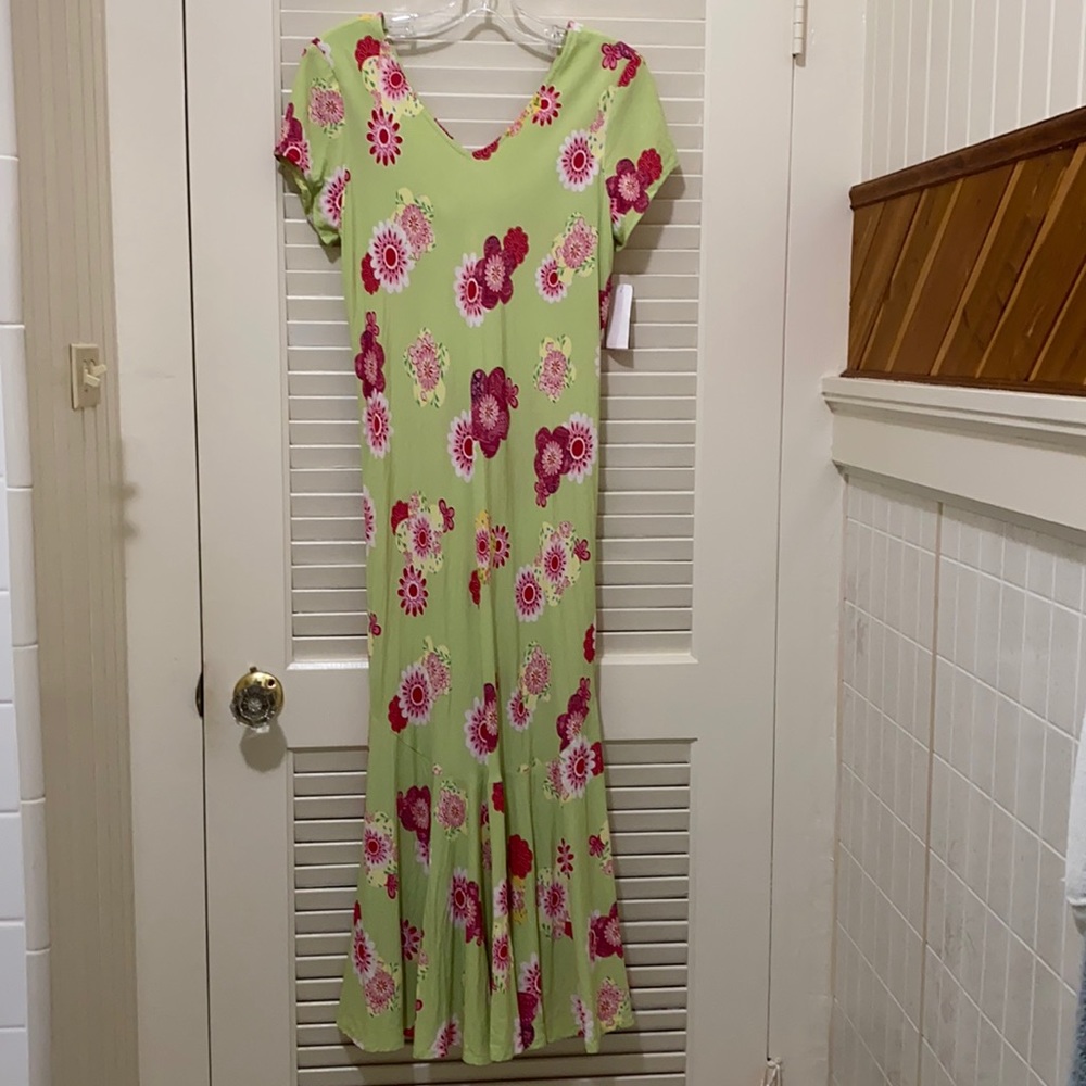 Green Floral flowy dress